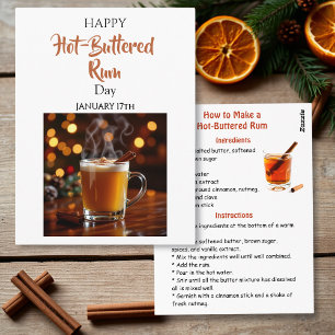 Happy Hot-Buttered Rum Day January 17th Postcard