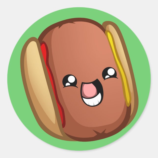 Happy Hotdog Sticker (Front)