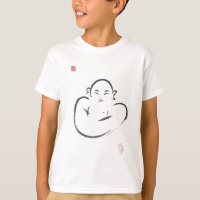 Happy Hotei Buddha Zen Brush Stroke