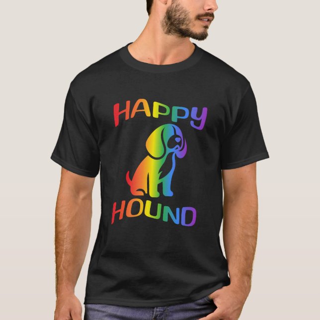 Happy Hound Rainbow Beagle T-Shirt (Front)