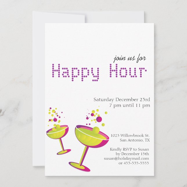 Happy Hour Cocktails Party Invite (Front)