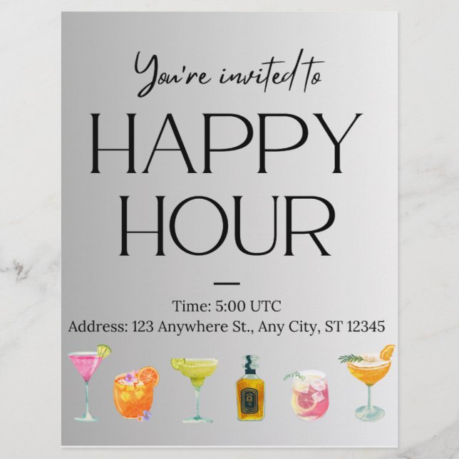 happy hour custom letterhead (Front)