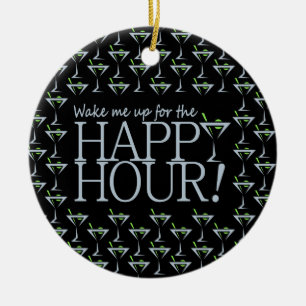 Happy Hour ornament, customise Ceramic Tree Decoration