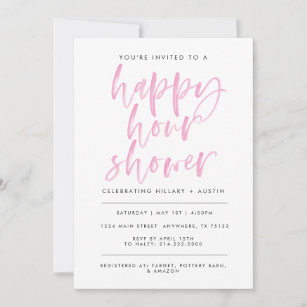 Happy Hour Shower - Lt Pink Invitation