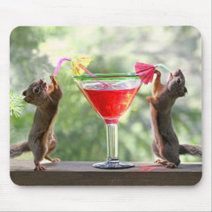 Happy Hour Squirrels Mouse Pad