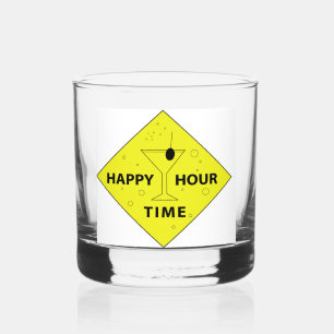Happy Hour Time Whiskey Glass