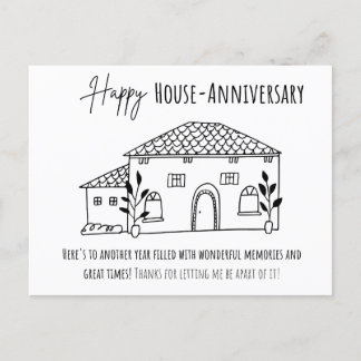 Happy House- Anniversary Postcard