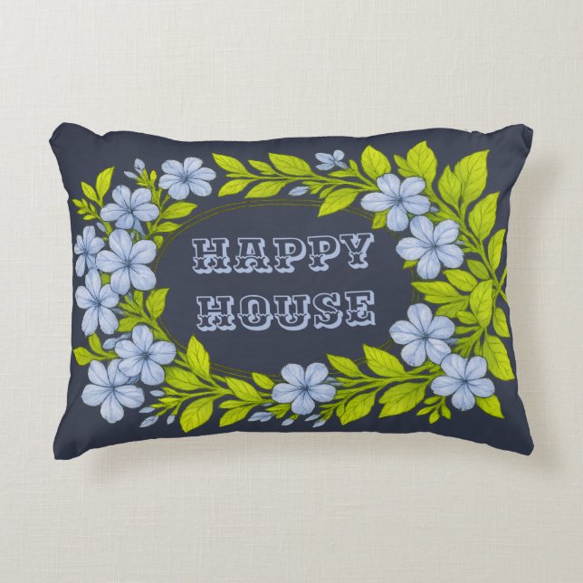 Happy house decorative cushion (Front)