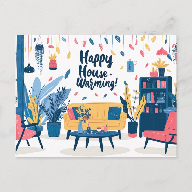 Happy House Warming Postcard (Front)