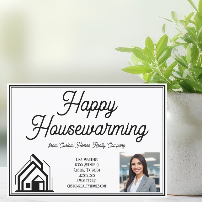 Happy Housewarming Real Estate Company Custom Logo Card (Creator Uploaded)