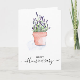 Happy Housiversary Card, Lavender Watercolour Card