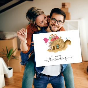 Happy Housiversary Card, Snail Moving Home Cute Card