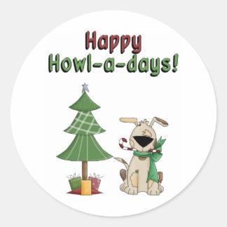 Happy Howl A Days! Classic Round Sticker