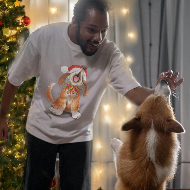 Happy Howl-i-days Christmas dog singing t-shirt Tri-Blend Shirt (Creator Uploaded)