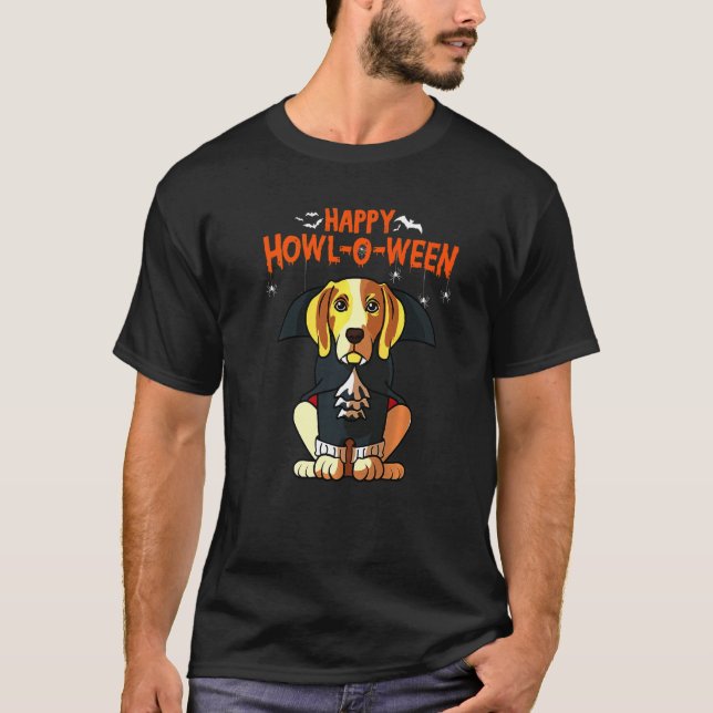 Happy Howl O Ween Beagle T-Shirt (Front)