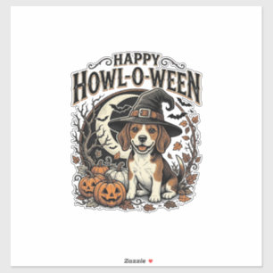 Happy Howl-O-Ween Beagle Witch Hat Halloween Shirt