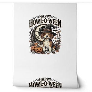 Happy Howl-O-Ween Beagle Witch Hat Halloween Shirt Wallpaper