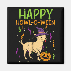Happy Howl O Ween Chihuahua Witch Halloween Magnet