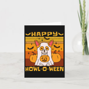 Happy Howl-o-ween Corgi Halloween Costume Card