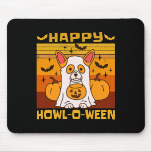 Happy Howl-o-ween Corgi Halloween Costume Mouse Pad