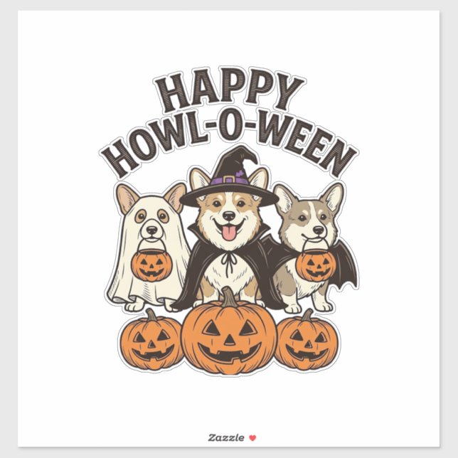 Happy Howl-O-Ween Corgi Halloween Dog Vector Desig (Sheet)