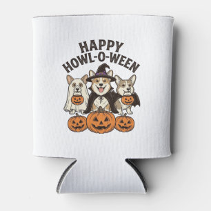 Happy Howl-O-Ween Corgi Halloween Dog Vector Desig Can Cooler