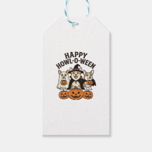 Happy Howl-O-Ween Corgi Halloween Dog Vector Desig Gift Tags