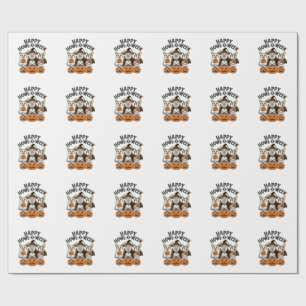 Happy Howl-O-Ween Corgi Halloween Dog Vector Desig Wrapping Paper