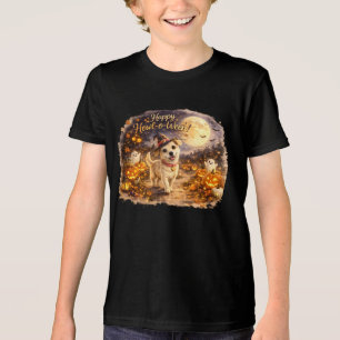 Happy Howl-o-Ween Cute Dog Halloween Design Tri-Blend Shirt