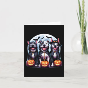 Happy Howl-o-ween Halloween Pitbull Dog Pumpkin Gh Card