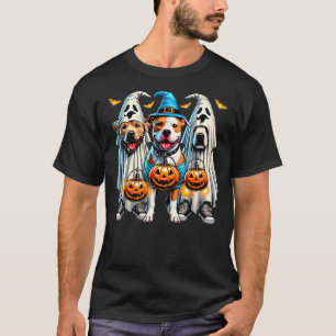 Happy Howl-o-ween Halloween Pitbull Dog Pumpkin Gr T-Shirt