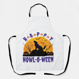 Happy Howl O Ween Howling Halloween Dog Essential  Apron
