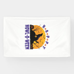 Happy Howl O Ween Howling Halloween Dog Essential Banner