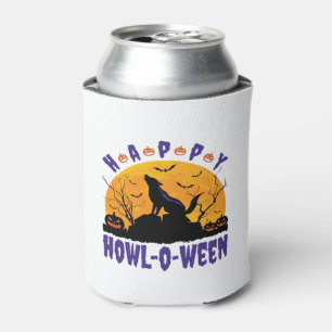 Happy Howl O Ween Howling Halloween Dog Essential  Can Cooler