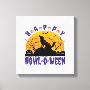 Happy Howl O Ween Howling Halloween Dog Essential  Canvas Print