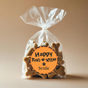Happy Howl-O-Ween Personalised Dog Halloween Classic Round Sticker