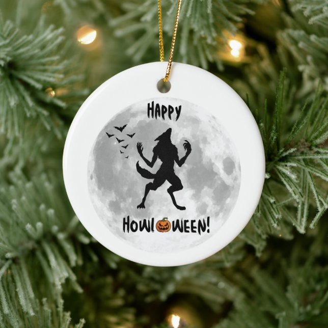 Happy Howl-o-ween Werewolf Ornament (Tree)