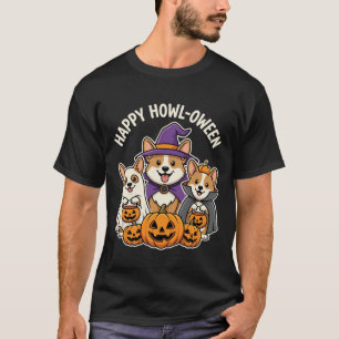 Happy Howl-oween Corgi Halloween Dog Costume T-Shirt