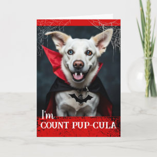 Happy Howl-oween Vampire Count Pup-cula Card