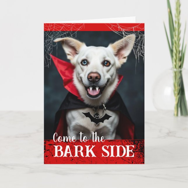 Happy Howl-oween with Vampire Dog Bark Side Card (Front)
