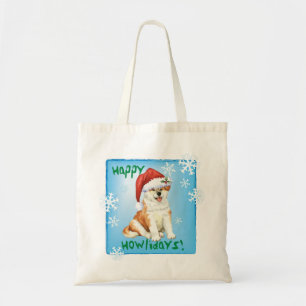 Happy Howliday Akita Tote Bag