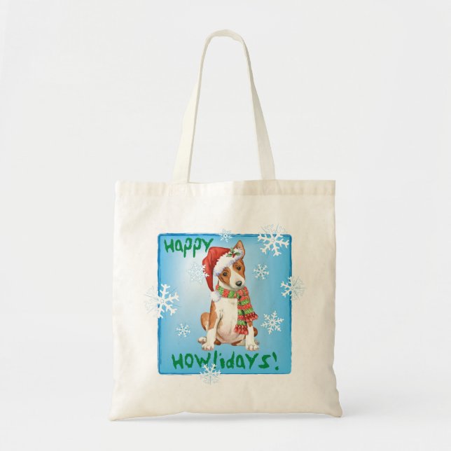 Happy Howliday Basenji Tote Bag (Front)