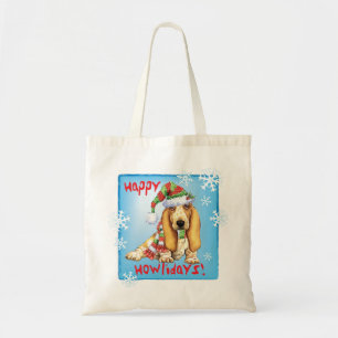 Happy Howliday Basset Tote Bag