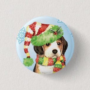 Happy Howliday Beagle 3 Cm Round Badge