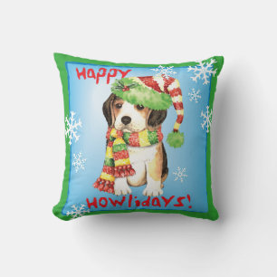 Happy Howliday Beagle Cushion