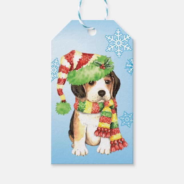 Happy Howliday Beagle Gift Tags (Front)