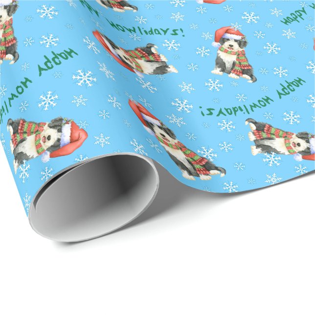 Happy Howliday Beardie Wrapping Paper (Roll Corner)