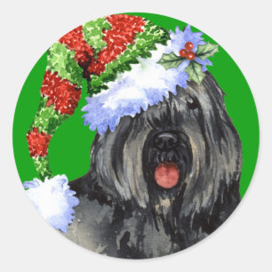 Happy Howliday Bouvier Classic Round Sticker