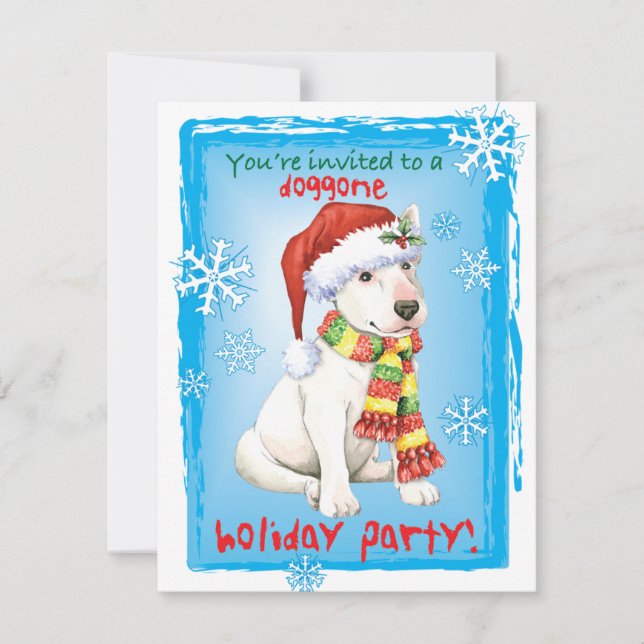 Happy Howliday Bull Terrier Invitation (Front)