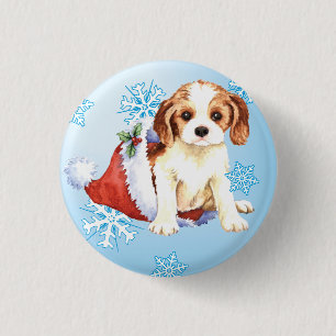Happy Howliday Cavalier 3 Cm Round Badge